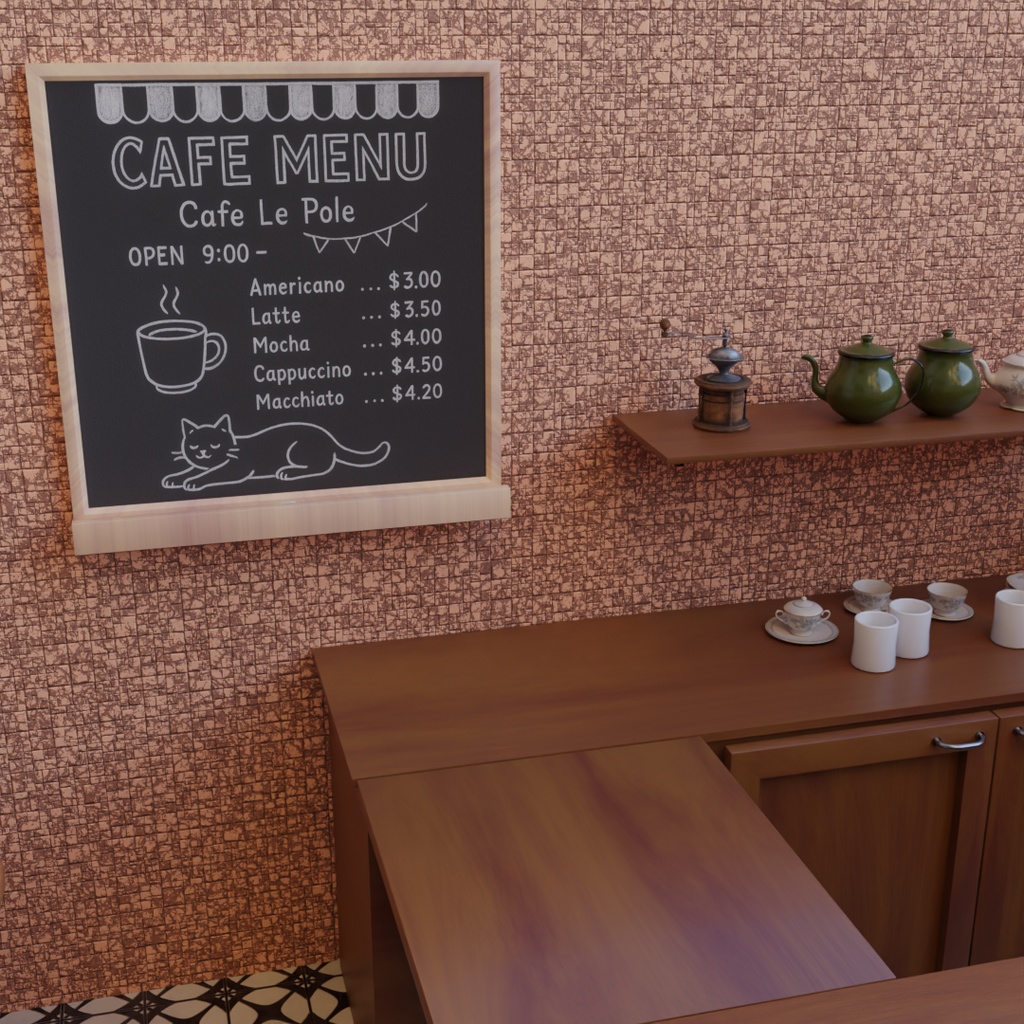 【Blender】 小さなカフェ『Le Pole』 Small cafe “Le Pole"