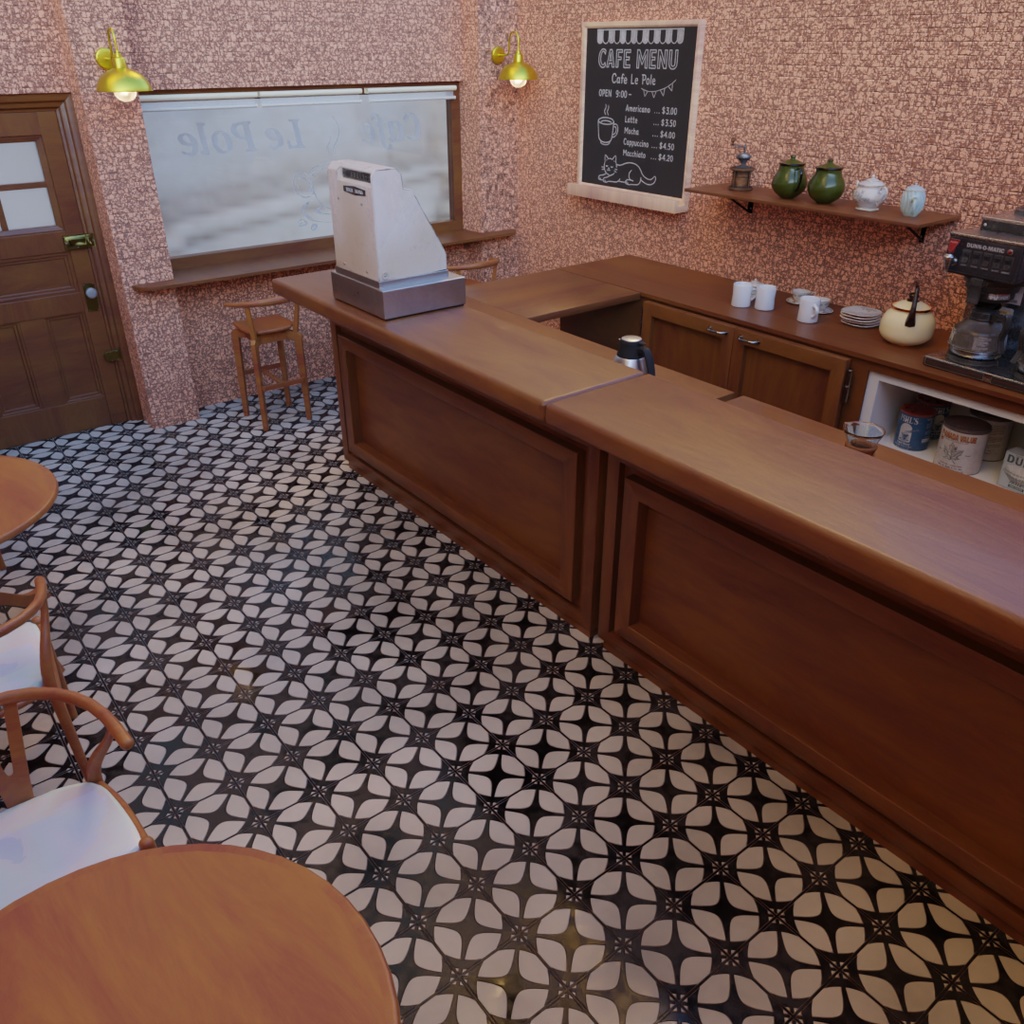 【Blender】 小さなカフェ『Le Pole』 Small cafe “Le Pole"