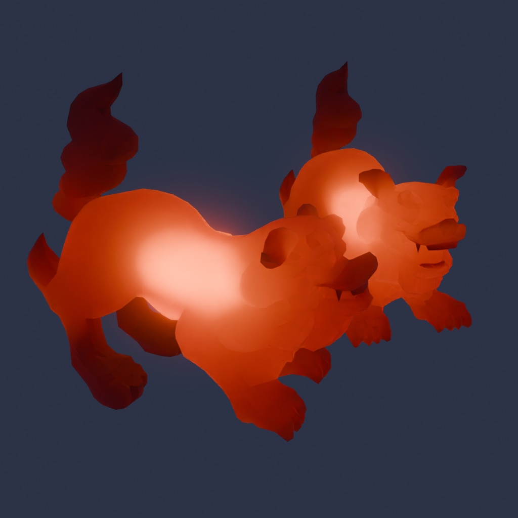 【Blender】 シーサーの間接照明 Indirect lighting of Shisa