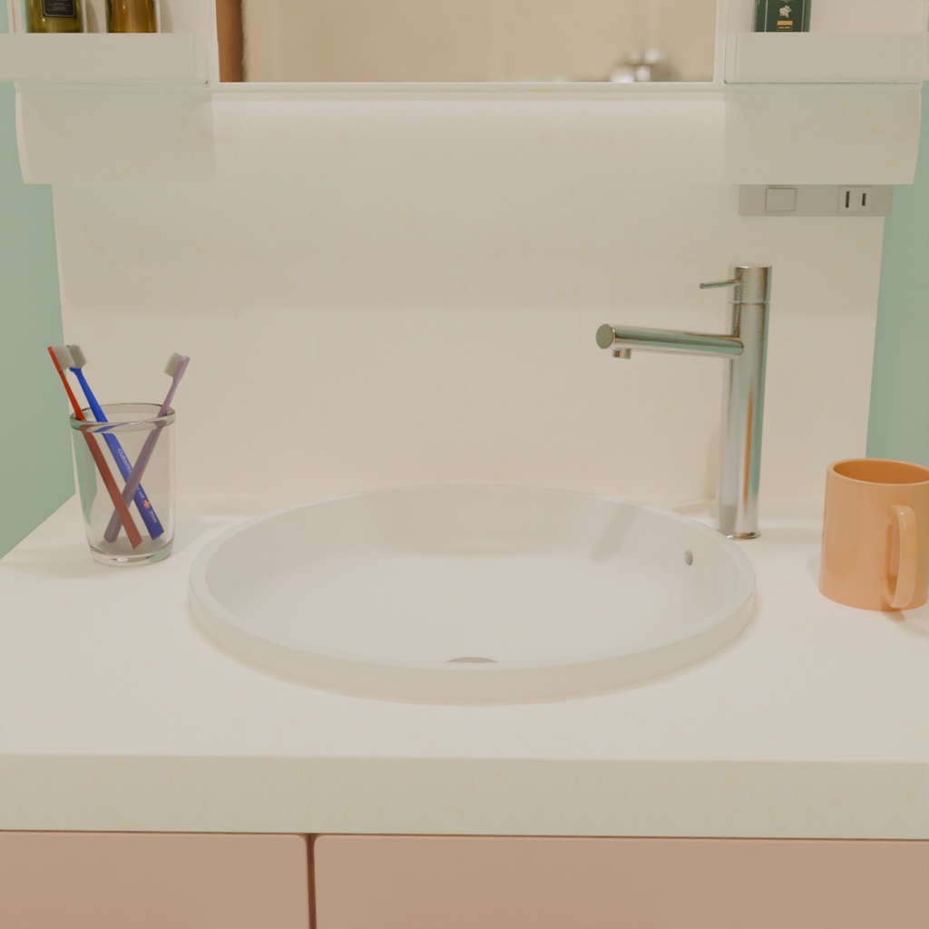 【Blender】 洗面化粧台 Bathroom vanity