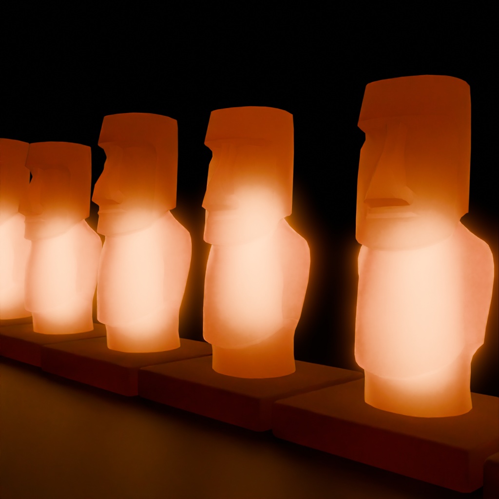 【Blender】 モアイの間接照明　Indirect lighting of Moai