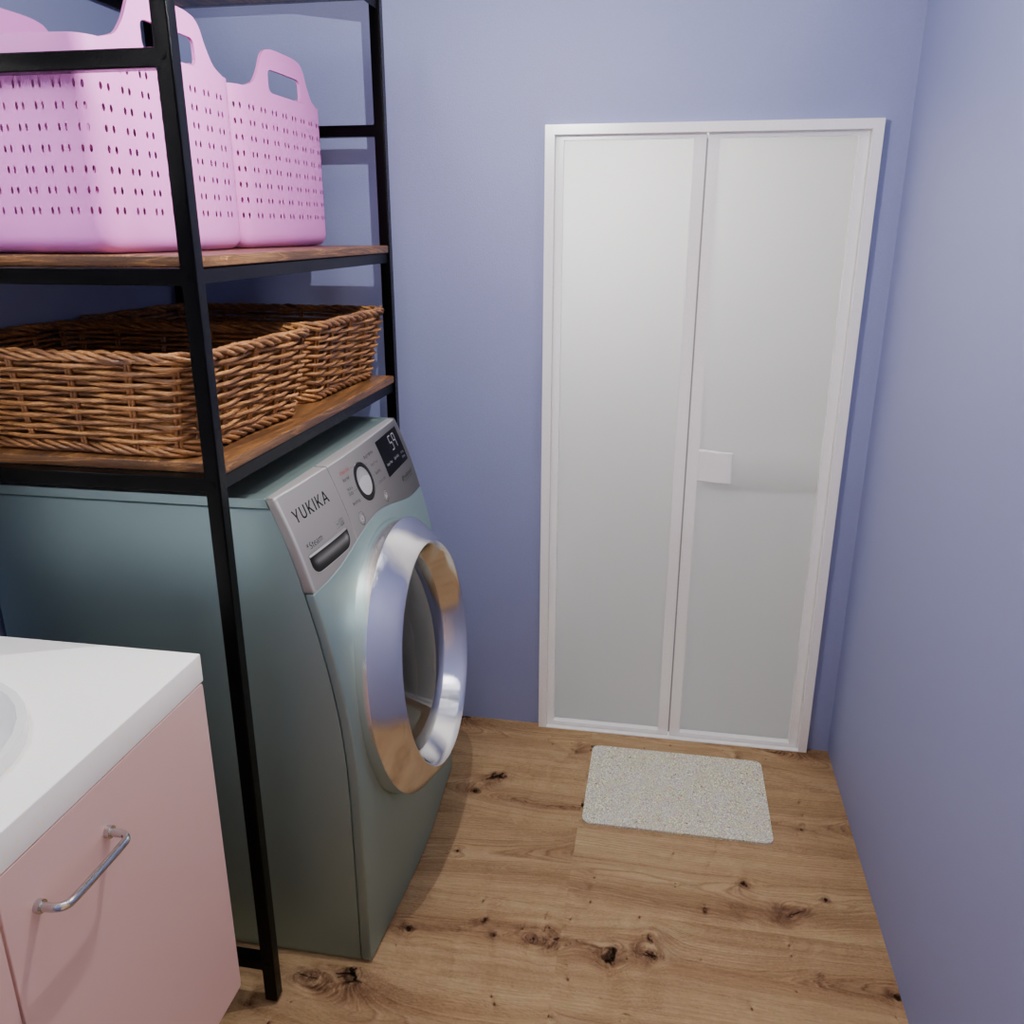 【Blender】 浴室と脱衣所 Bathroom and dressing room