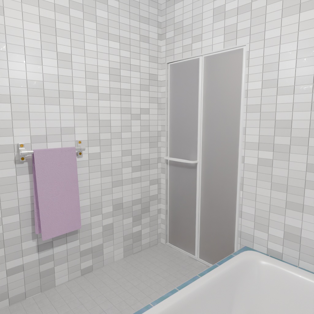 【Blender】 浴室と脱衣所 Bathroom and dressing room