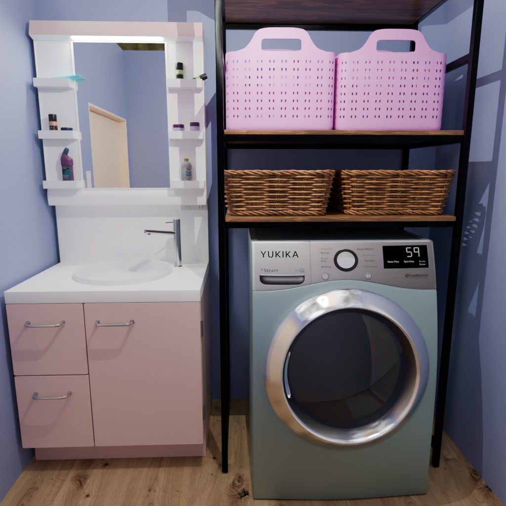 【Blender】 浴室と脱衣所 Bathroom and dressing room