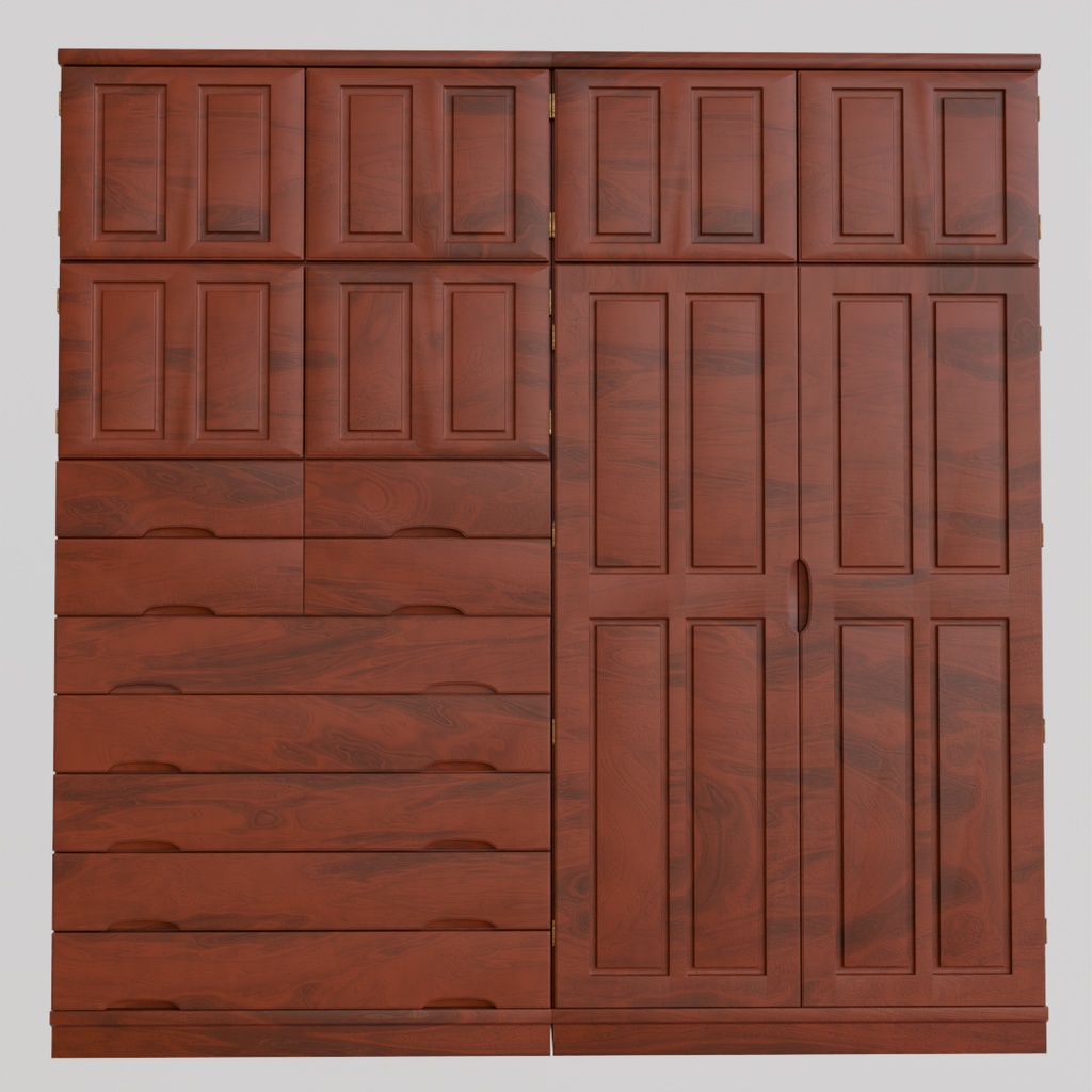 【Blender】 木目調のワードローブ Wood grain wardrobe