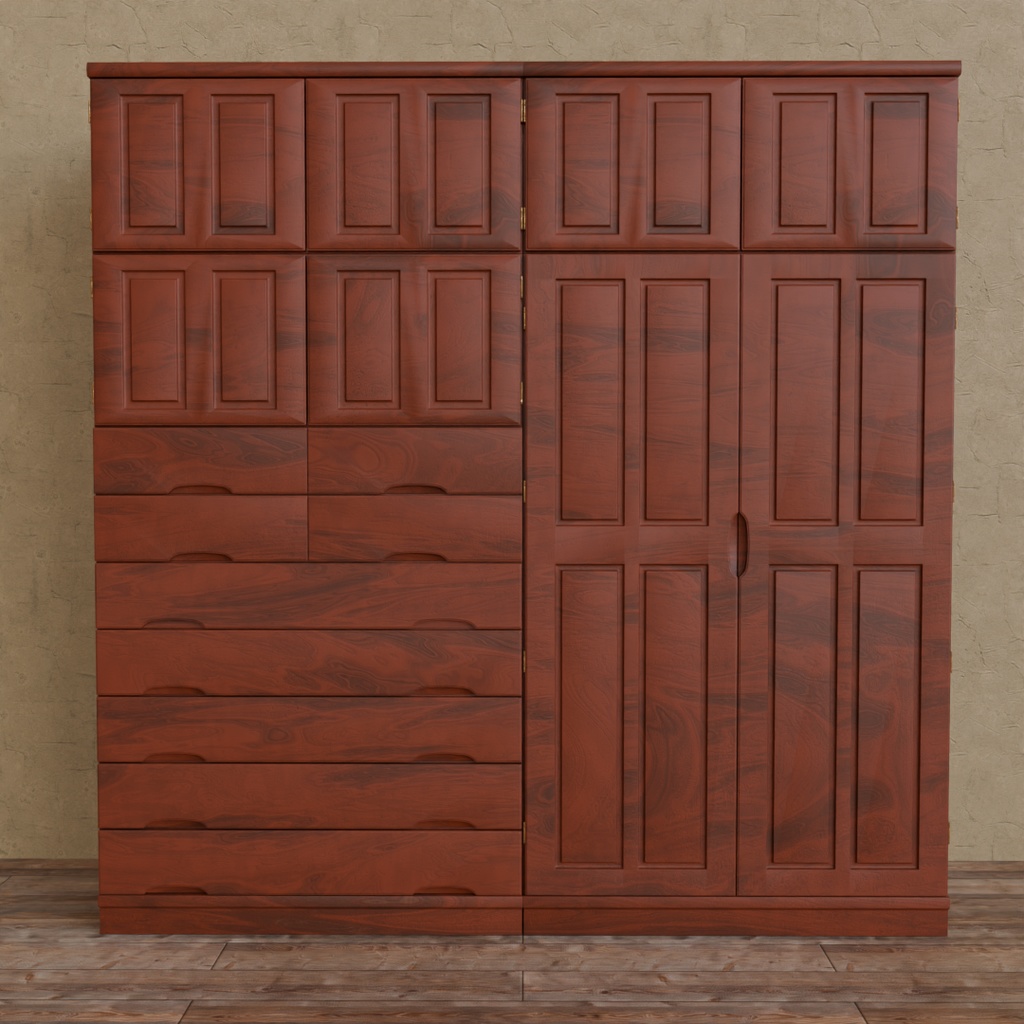 【Blender】 木目調のワードローブ Wood grain wardrobe