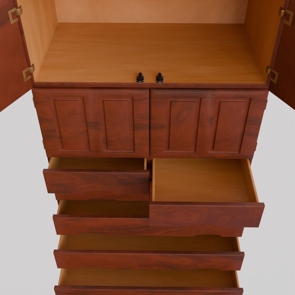 【Blender】 木目調のワードローブ Wood grain wardrobe