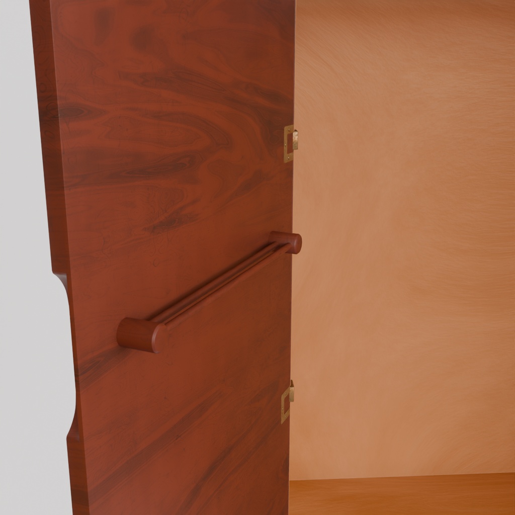 【Blender】 木目調のワードローブ Wood grain wardrobe