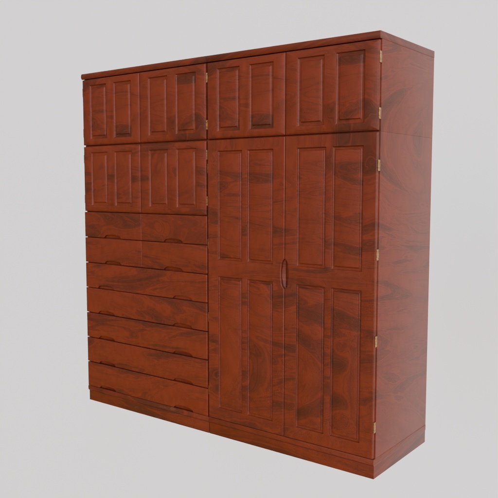 【Blender】 木目調のワードローブ Wood grain wardrobe