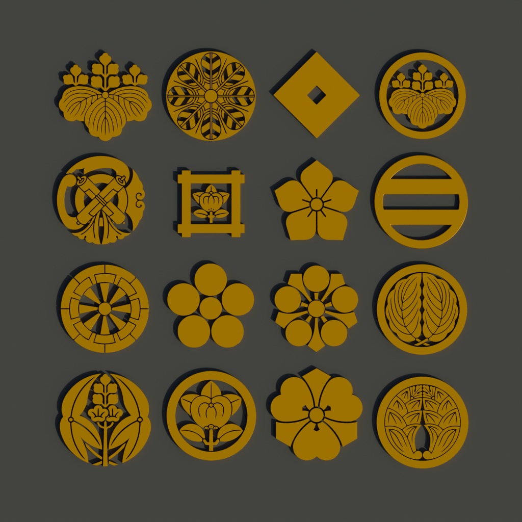 【Blender】 家紋のキット Family Crest Kit