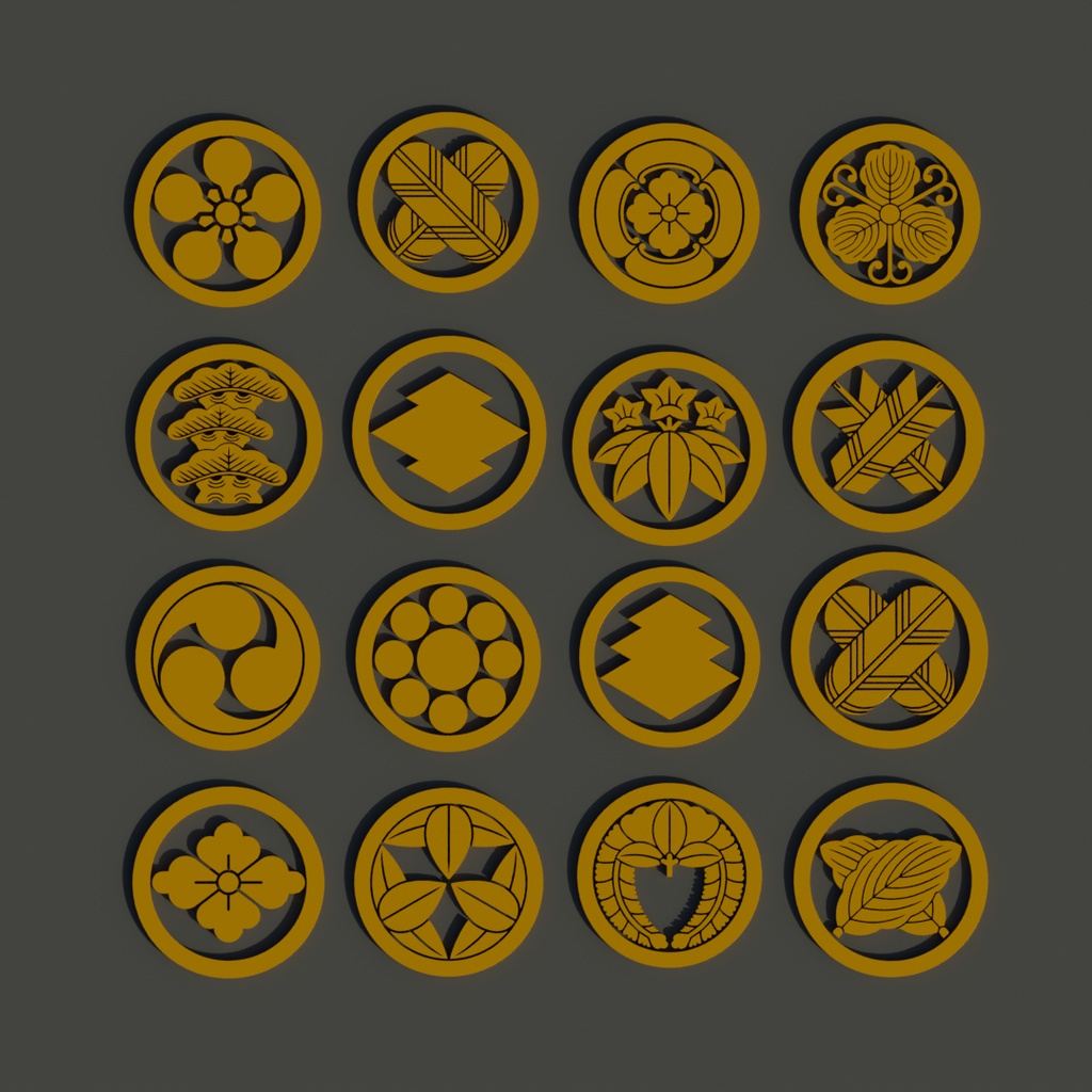 【Blender】 家紋のキット Family Crest Kit