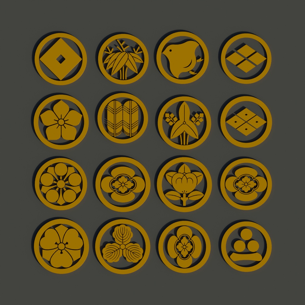 【Blender】 家紋のキット Family Crest Kit