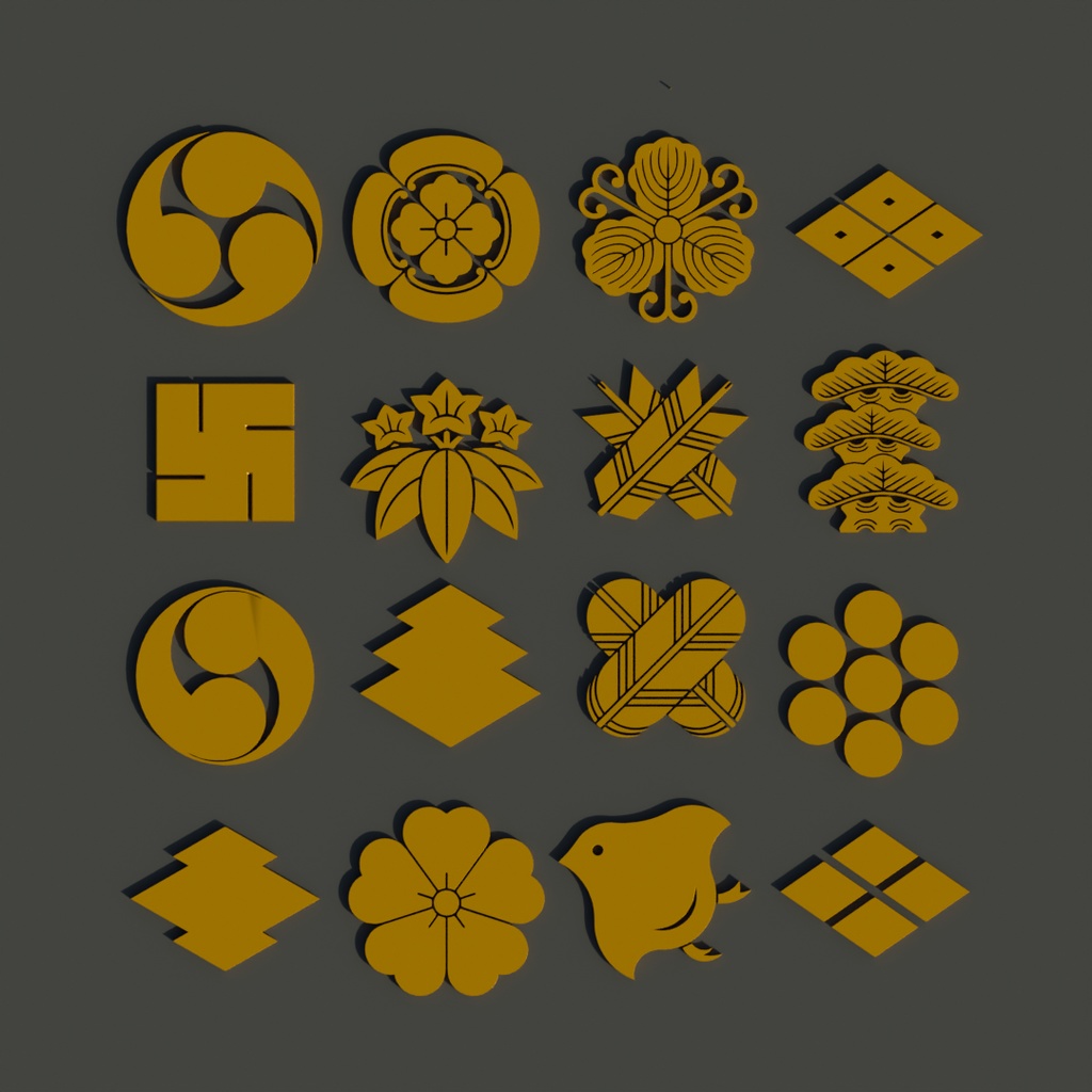 【Blender】 家紋のキット Family Crest Kit