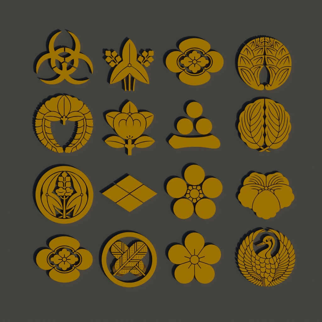 【Blender】 家紋のキット Family Crest Kit