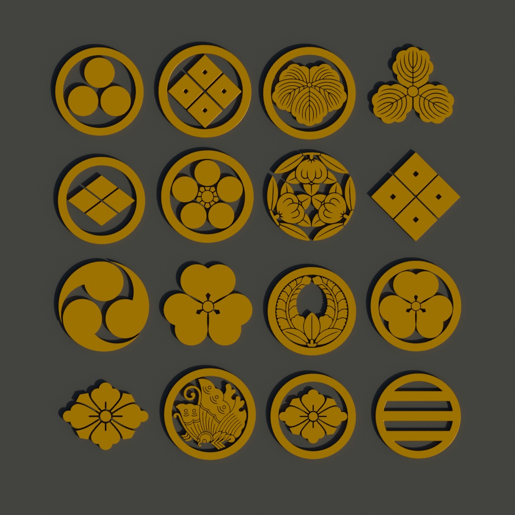 【Blender】 家紋のキット Family Crest Kit