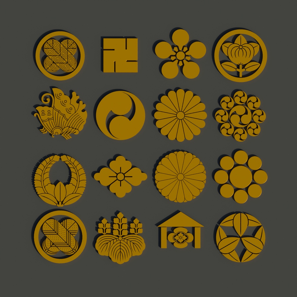 【Blender】 家紋のキット Family Crest Kit