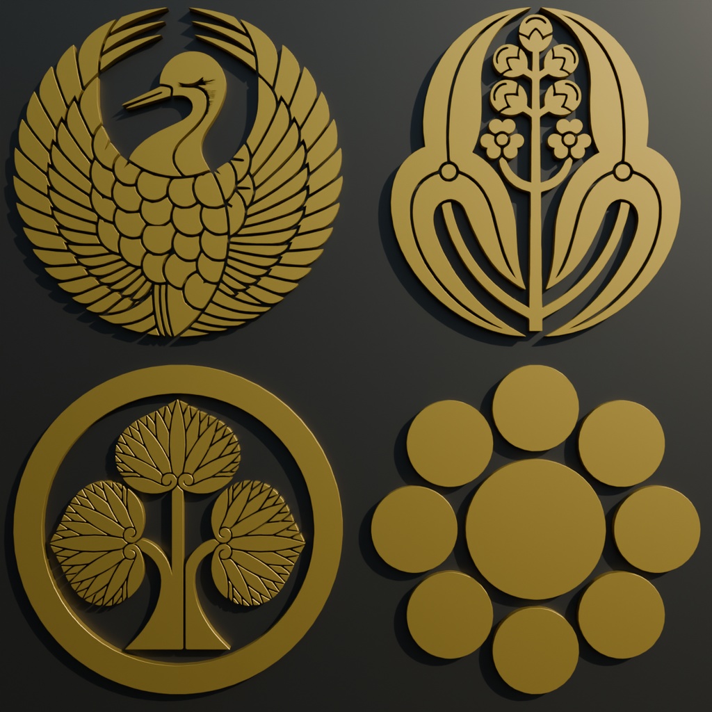 【Blender】 戦国武将の家紋キット Sengoku Warlord's Family Crest Kit