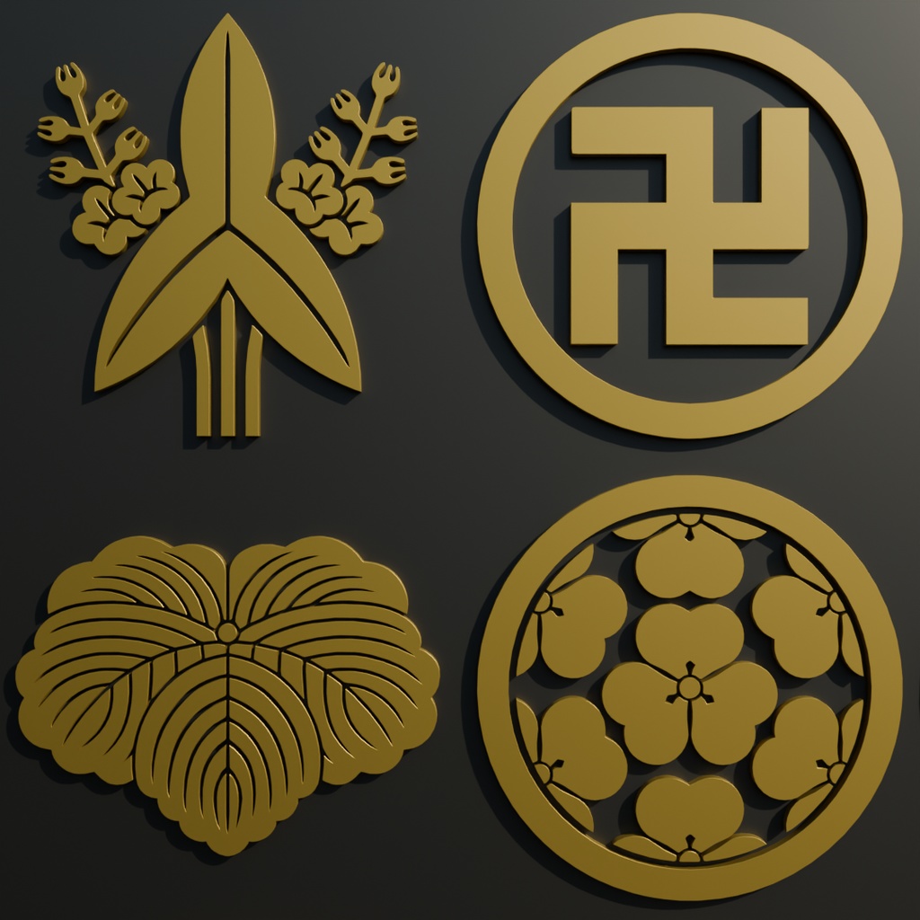 【Blender】 戦国武将の家紋キット Sengoku Warlord's Family Crest Kit