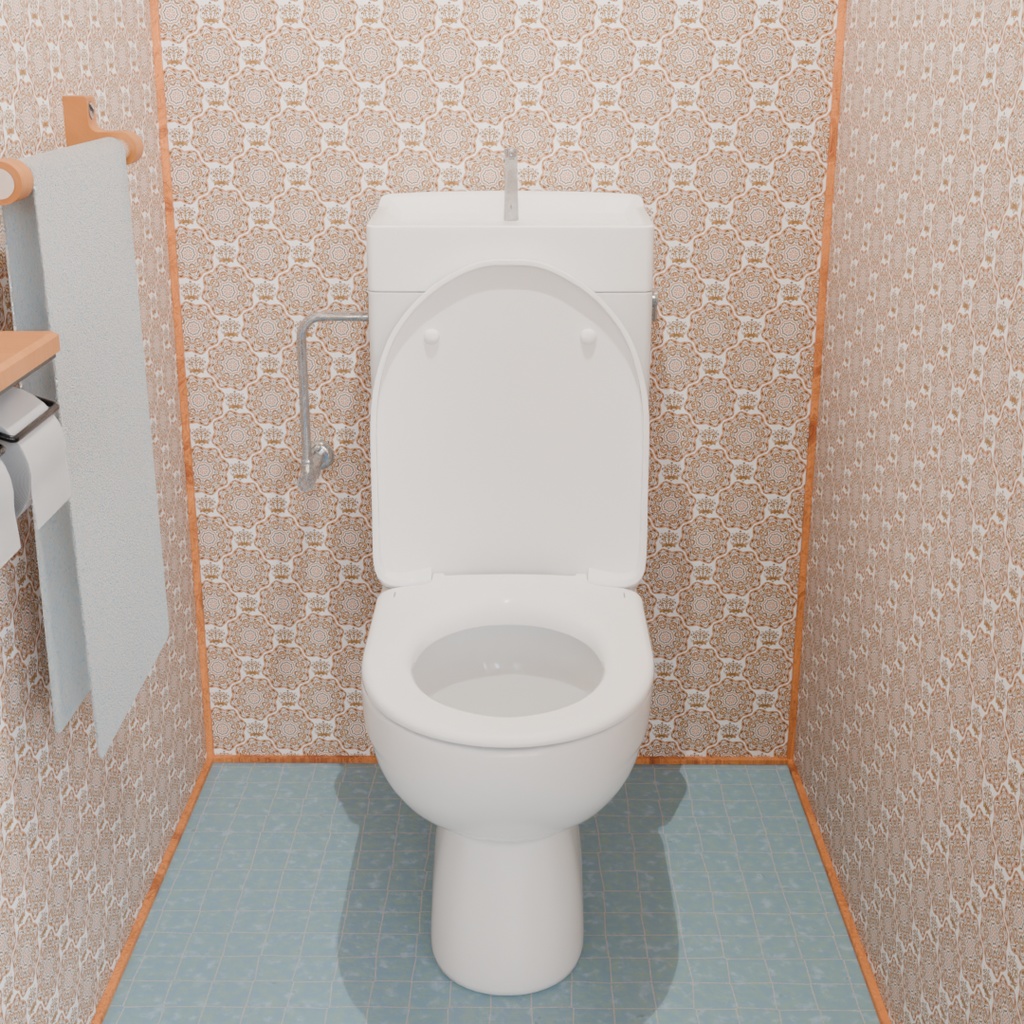 【Blender】 シンプルなトイレルーム Simple restroom