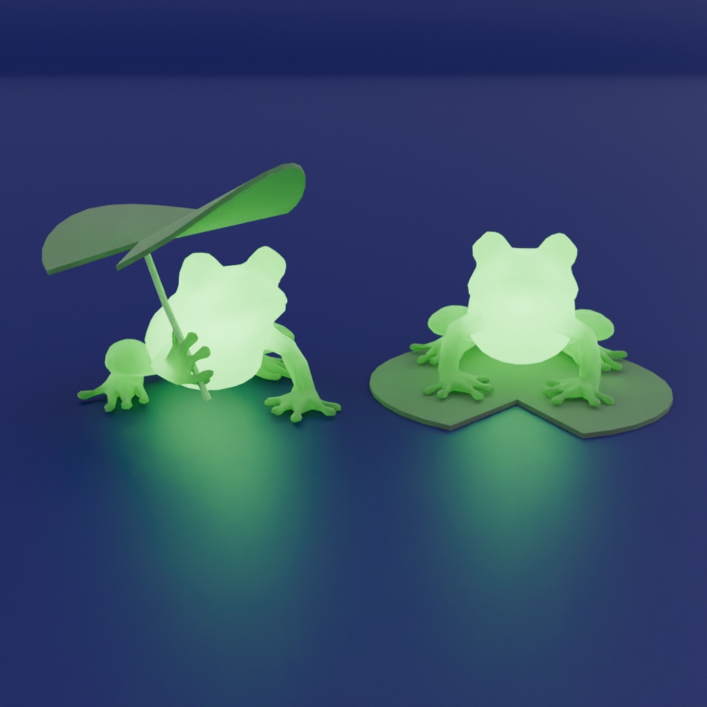 【Blender】 かわいいカエルの間接照明 Indirect lighting of kawaii frogs