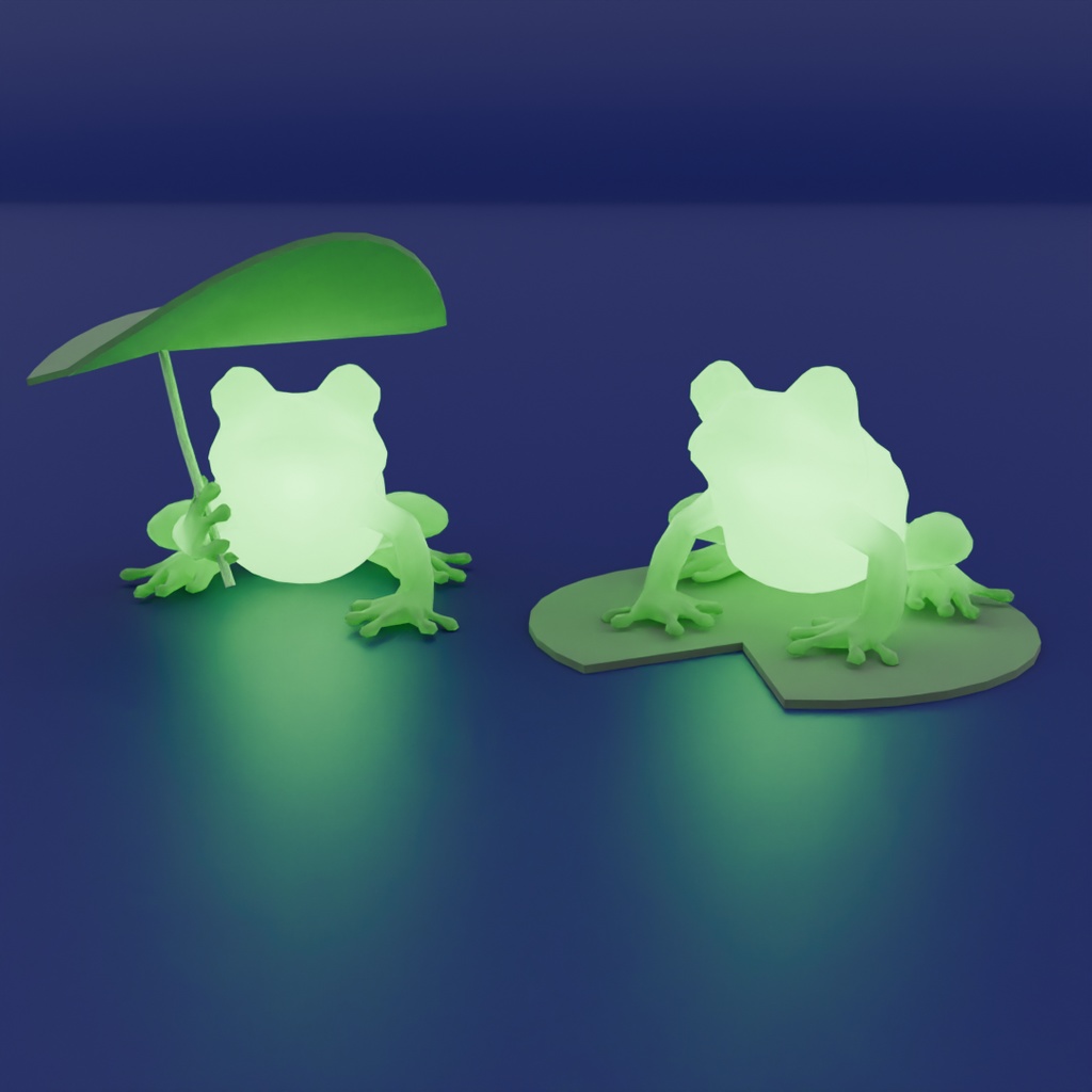 【Blender】 かわいいカエルの間接照明 Indirect lighting of kawaii frogs