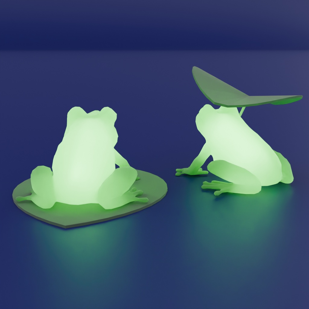 【Blender】 かわいいカエルの間接照明 Indirect lighting of kawaii frogs