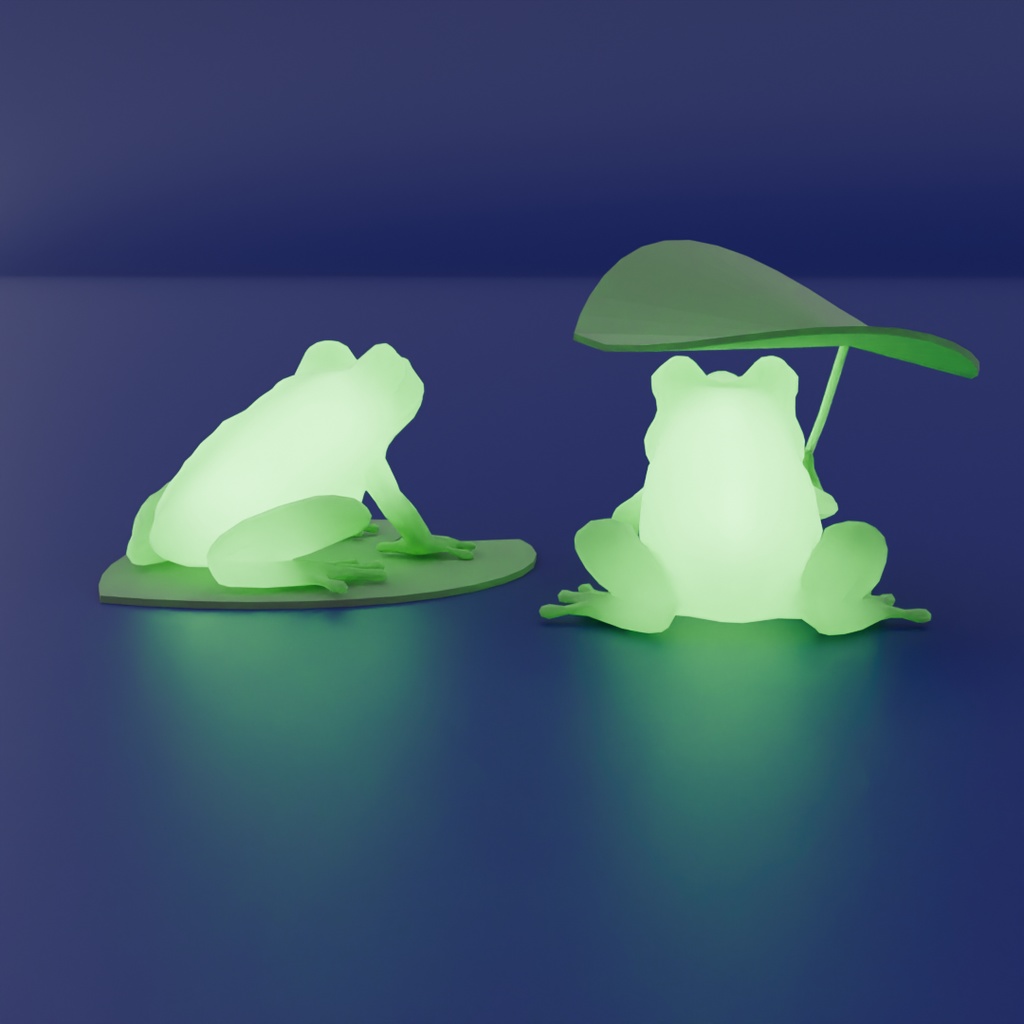 【Blender】 かわいいカエルの間接照明 Indirect lighting of kawaii frogs
