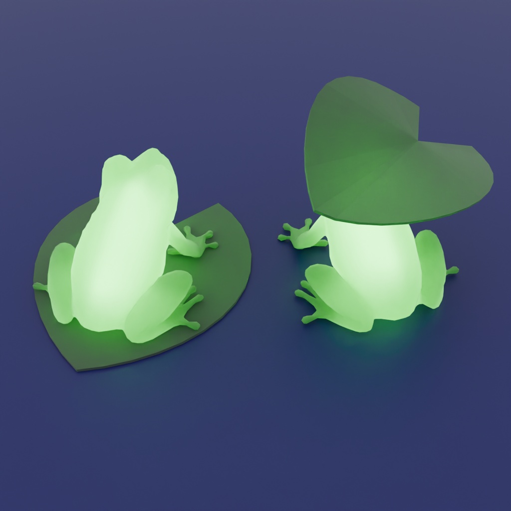 【Blender】 かわいいカエルの間接照明 Indirect lighting of kawaii frogs