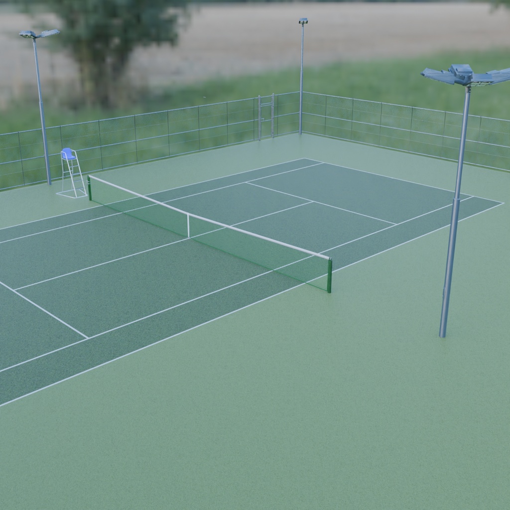 【Blender】 テニスコート2面 2 tennis courts