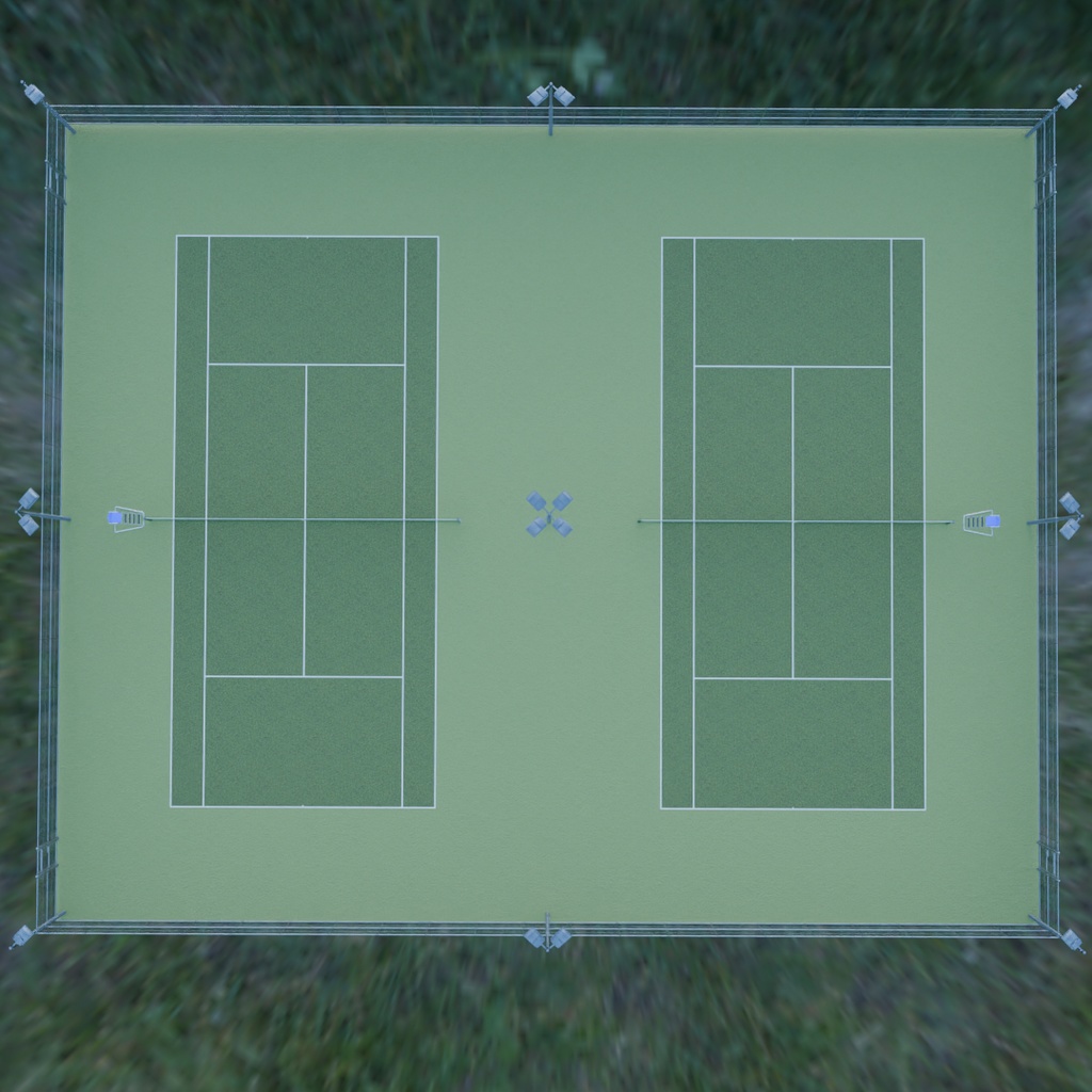 【Blender】 テニスコート2面 2 tennis courts