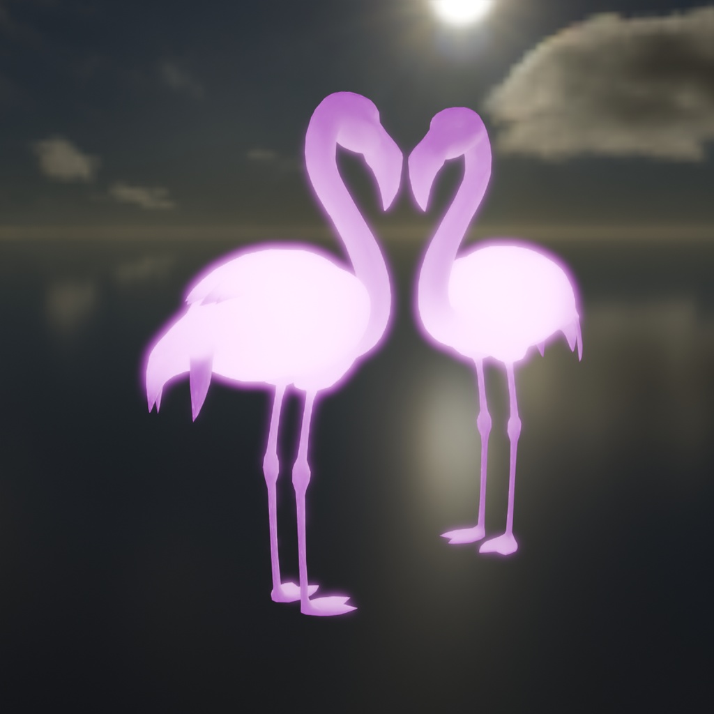 【Blender】 フラミンゴの間接照明 Indirect flamingo lighting