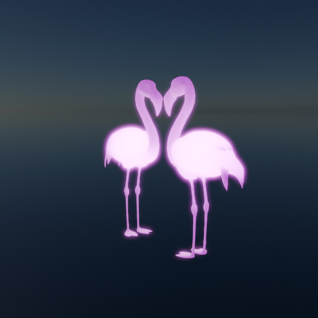 【Blender】 フラミンゴの間接照明 Indirect flamingo lighting