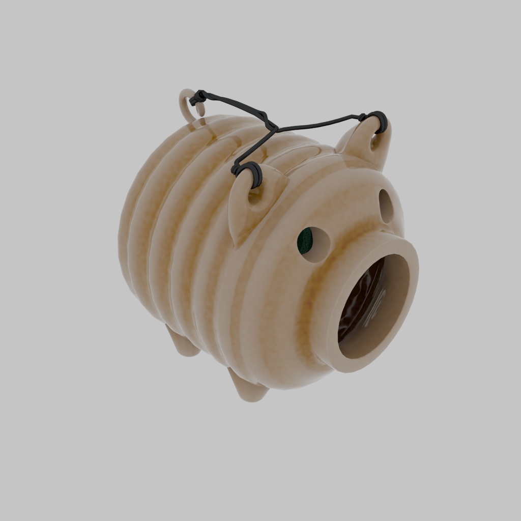 【Blender】 豚の蚊取り線香ホルダー Pig Mosquito Coil Holder