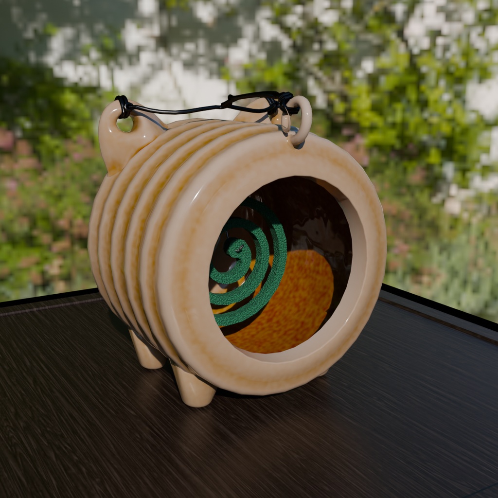 【Blender】 豚の蚊取り線香ホルダー Pig Mosquito Coil Holder
