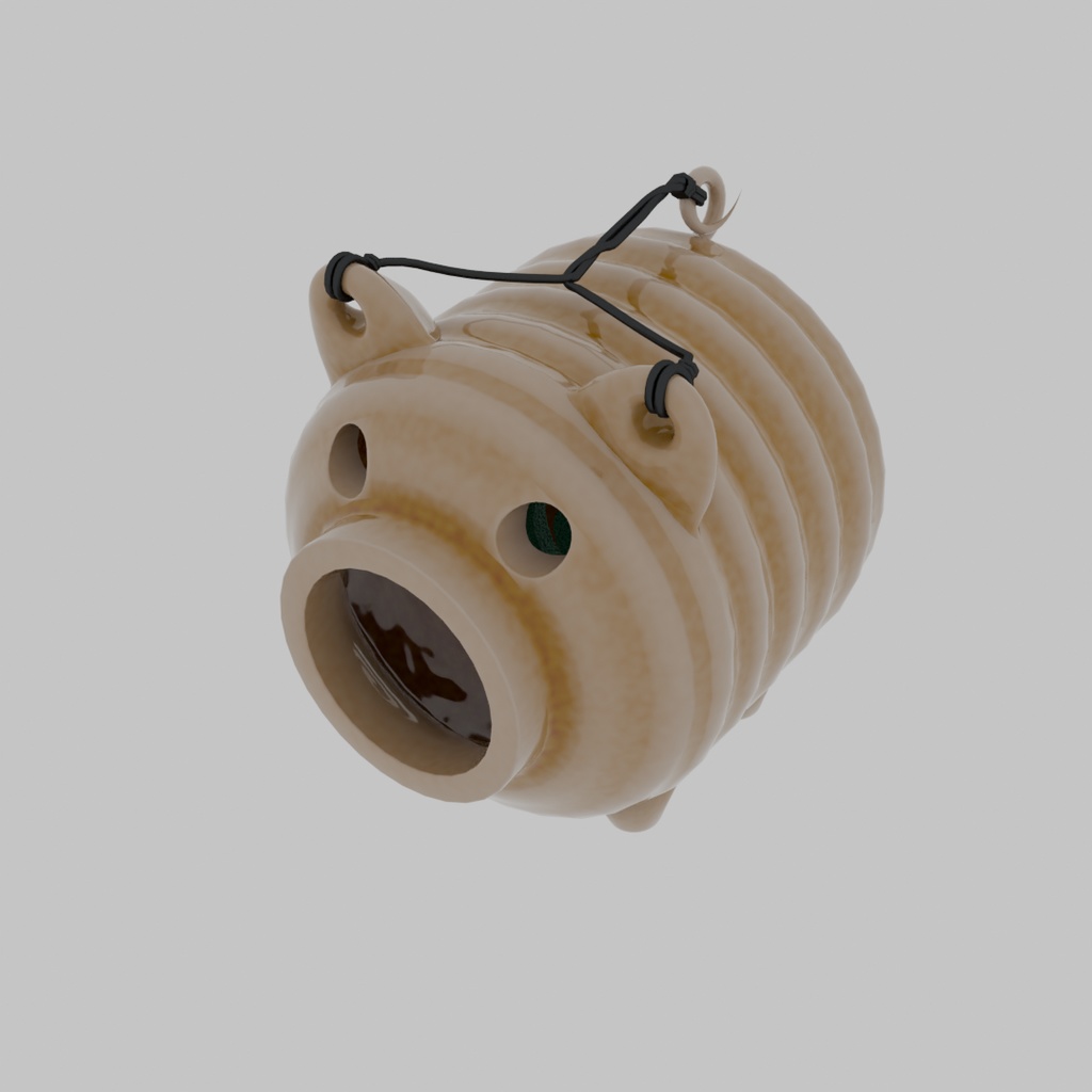 【Blender】 豚の蚊取り線香ホルダー Pig Mosquito Coil Holder