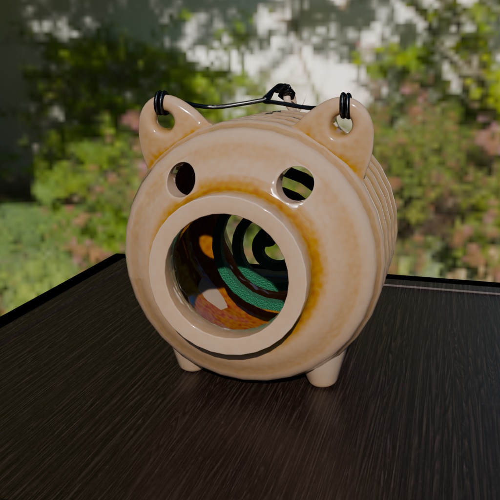 【Blender】 豚の蚊取り線香ホルダー Pig Mosquito Coil Holder