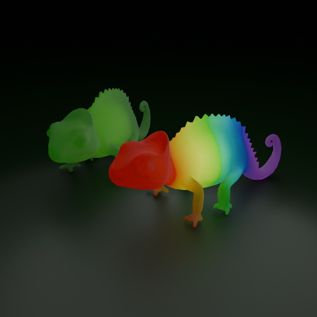 【Blender】 カメレオンの間接照明 Chameleon Indirect Lighting