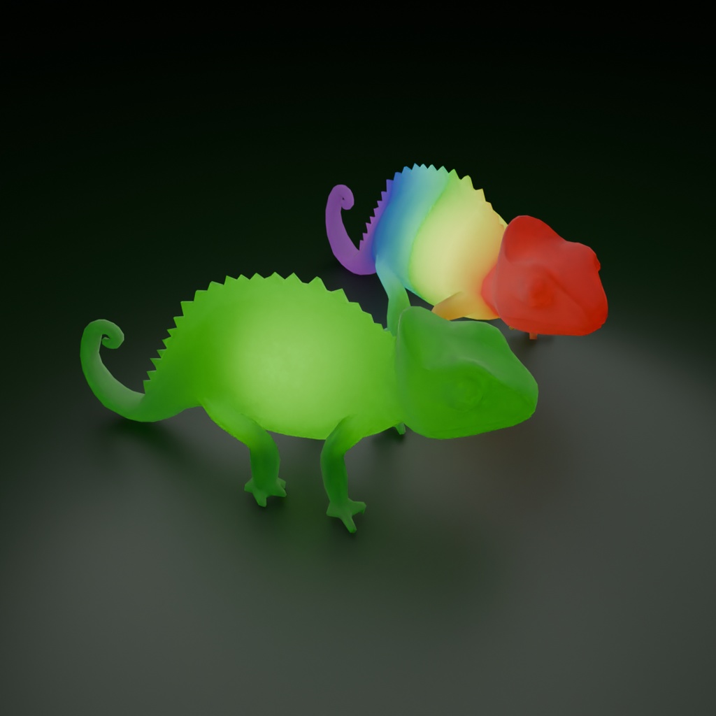 【Blender】 カメレオンの間接照明 Chameleon Indirect Lighting