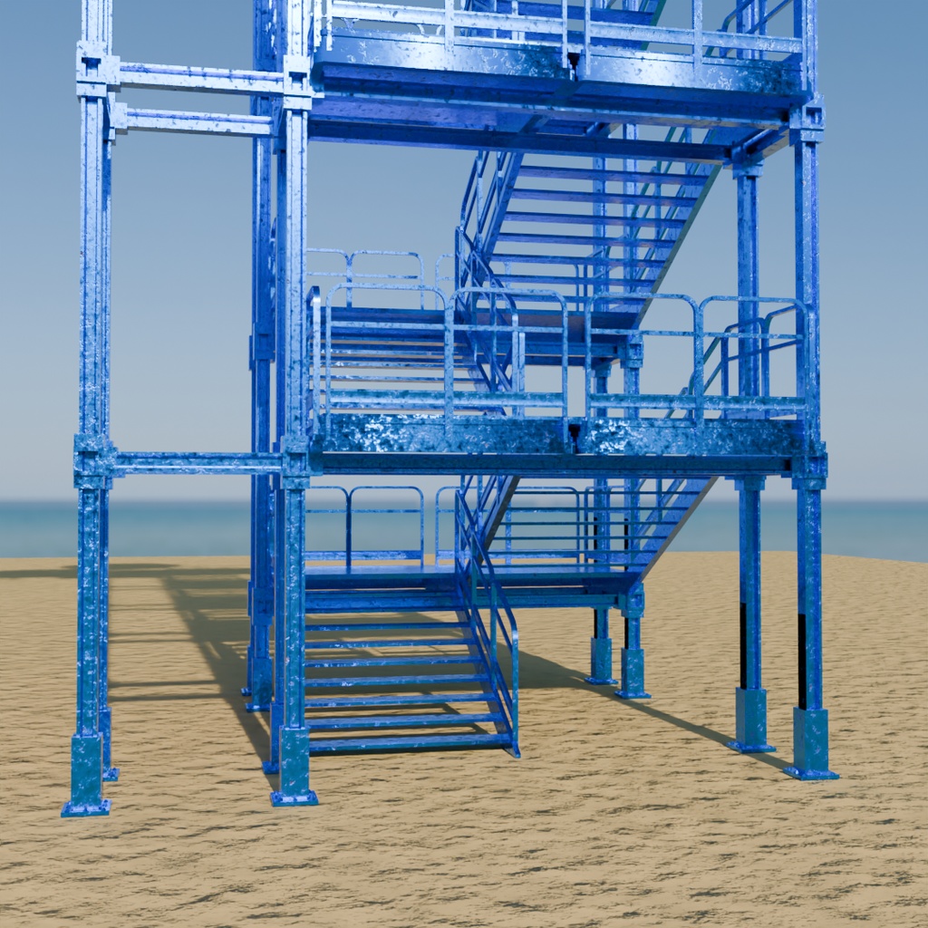 【Blender】 フリーフォールウォータースライダー Free Fall Water Slide