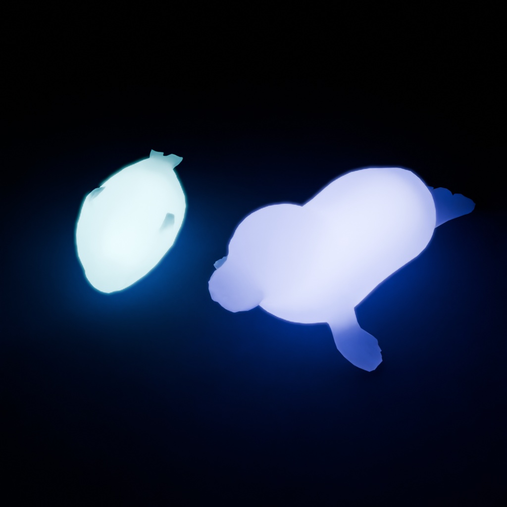【Blender】 アザラシの親子の間接照明 Indirect lighting of a seal parent and child