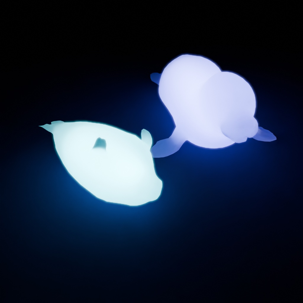 【Blender】 アザラシの親子の間接照明 Indirect lighting of a seal parent and child