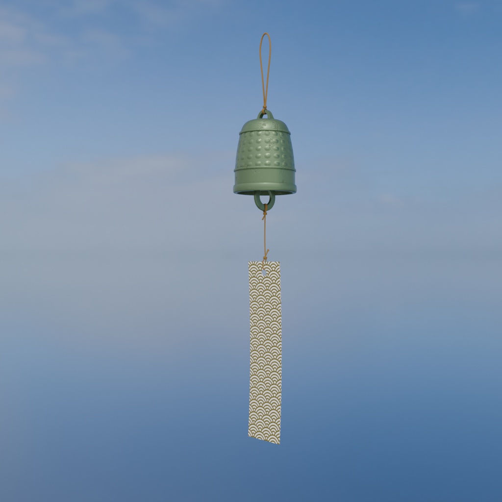 【Blender】 風鈴5パターン 5 patterns of wind chimes