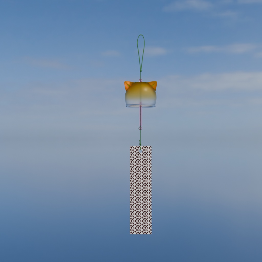 【Blender】 風鈴5パターン 5 patterns of wind chimes