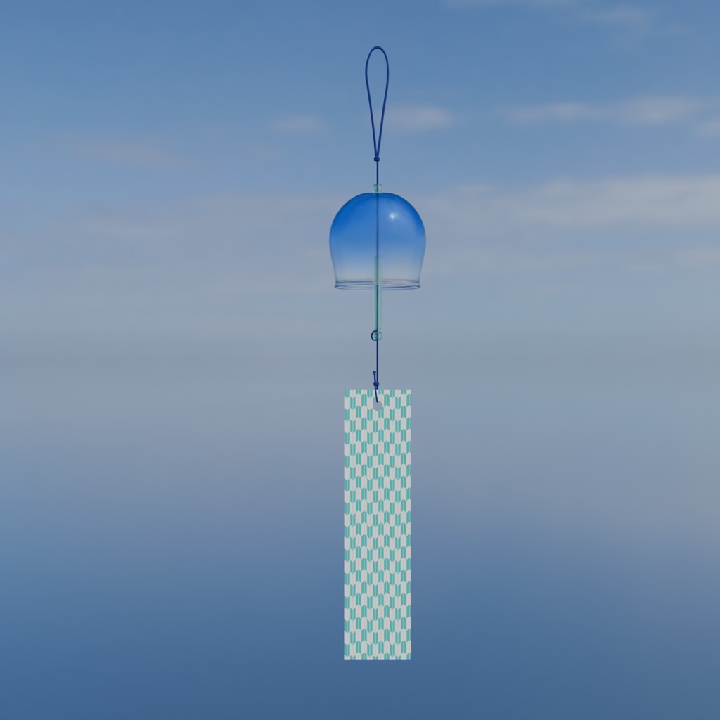 【Blender】 風鈴5パターン 5 patterns of wind chimes