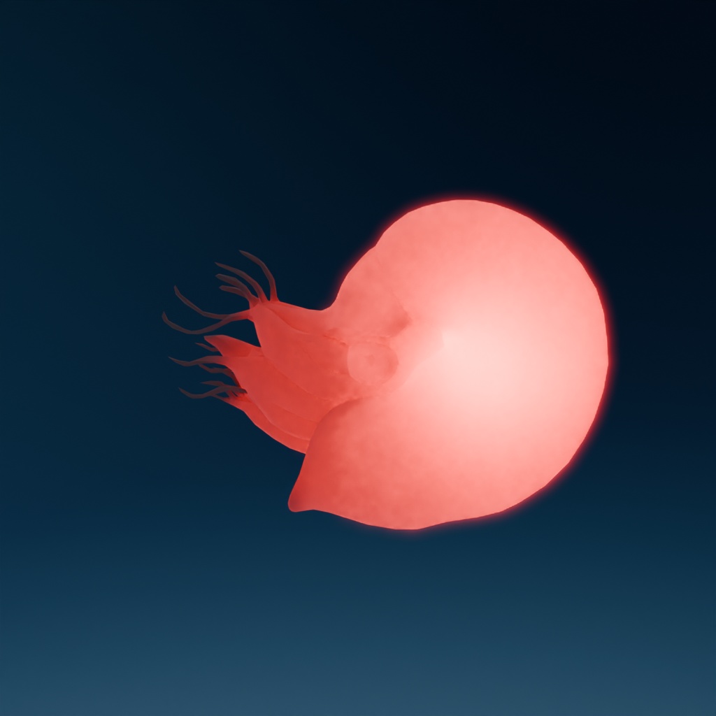 【Blender】 生きた化石(シーラカンス・カブトガニ・オウムガイ)の間接照明 living fossil indirect lighting