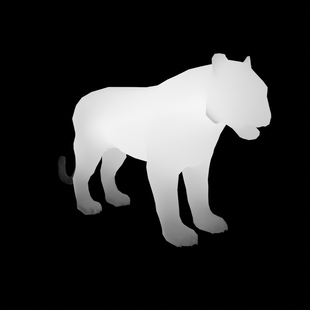 【Blender】 ホワイトタイガーの間接照明 White Tiger Indirect Lighting