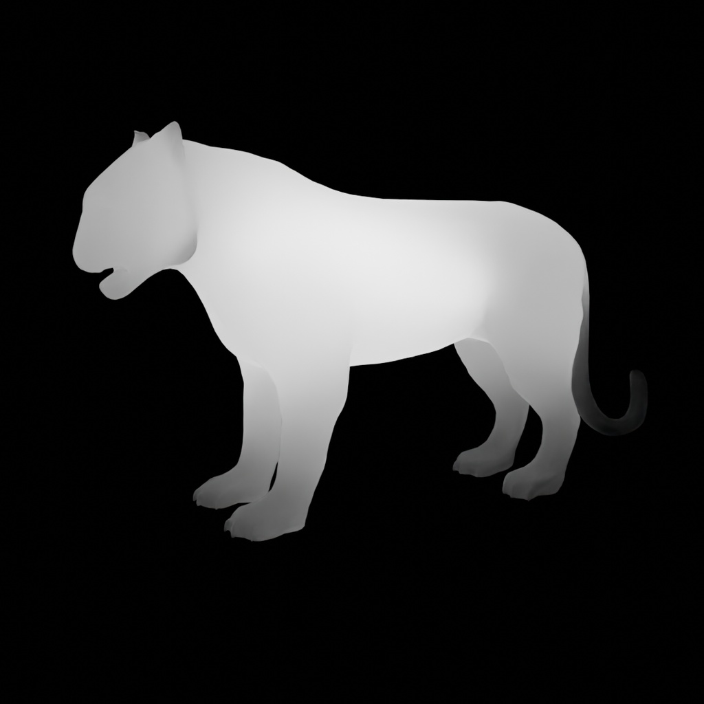【Blender】 ホワイトタイガーの間接照明 White Tiger Indirect Lighting