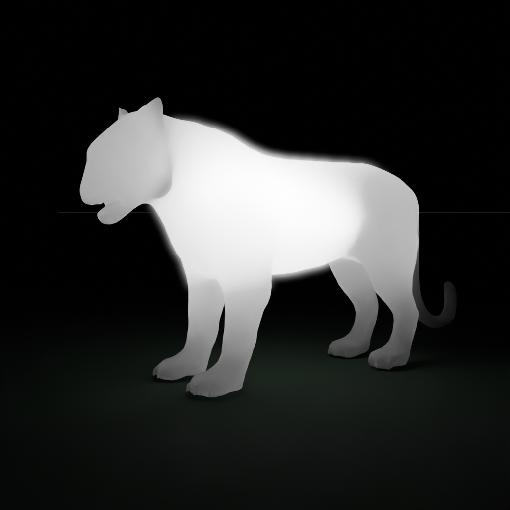 【Blender】 ホワイトタイガーの間接照明 White Tiger Indirect Lighting
