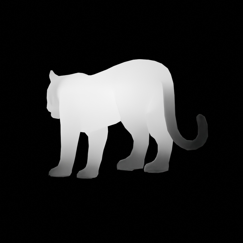 【Blender】 ホワイトタイガーの間接照明 White Tiger Indirect Lighting