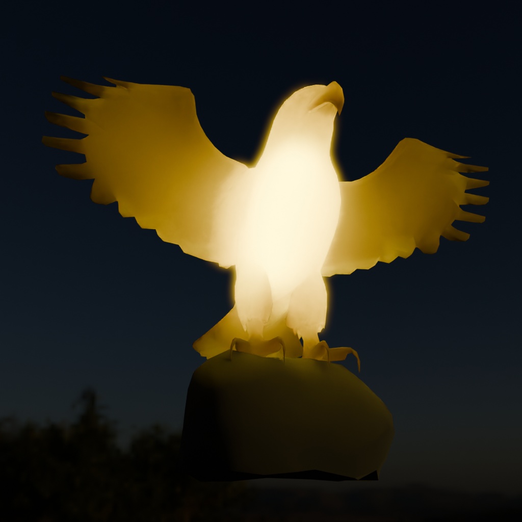 【Blender】 鷲の間接照明 Eagle Indirect Lighting
